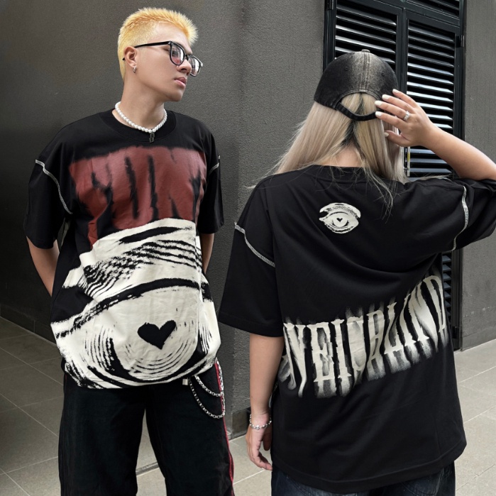 Áo Thun Tay Lỡ Unisex FUNT LOVE IS BLIND - ĐEN