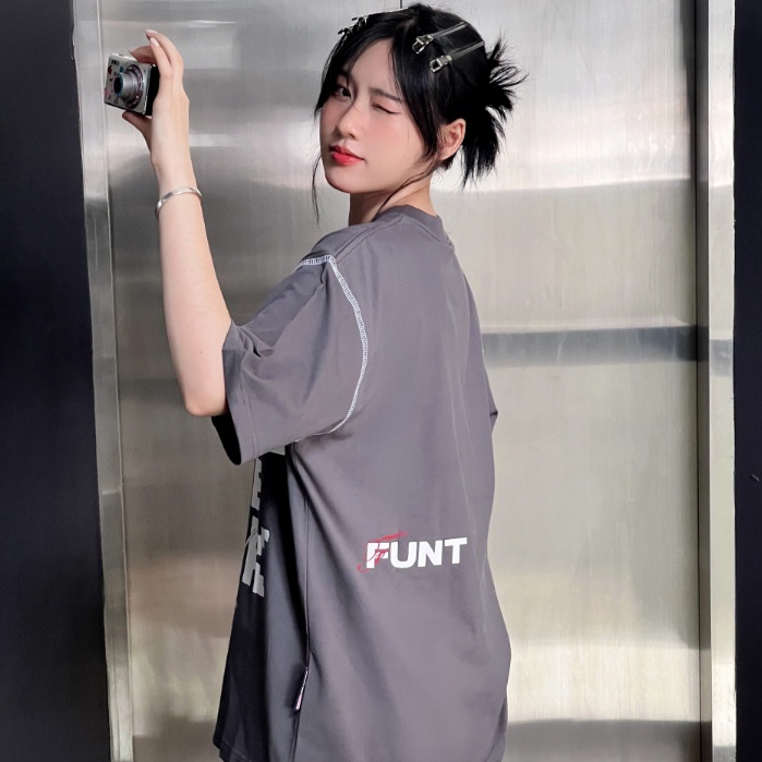 Áo Thun Unisex Tay Lỡ FUNT SLOGAN V2 100% Cotton Thoáng Mát, Co Giãn Tốt