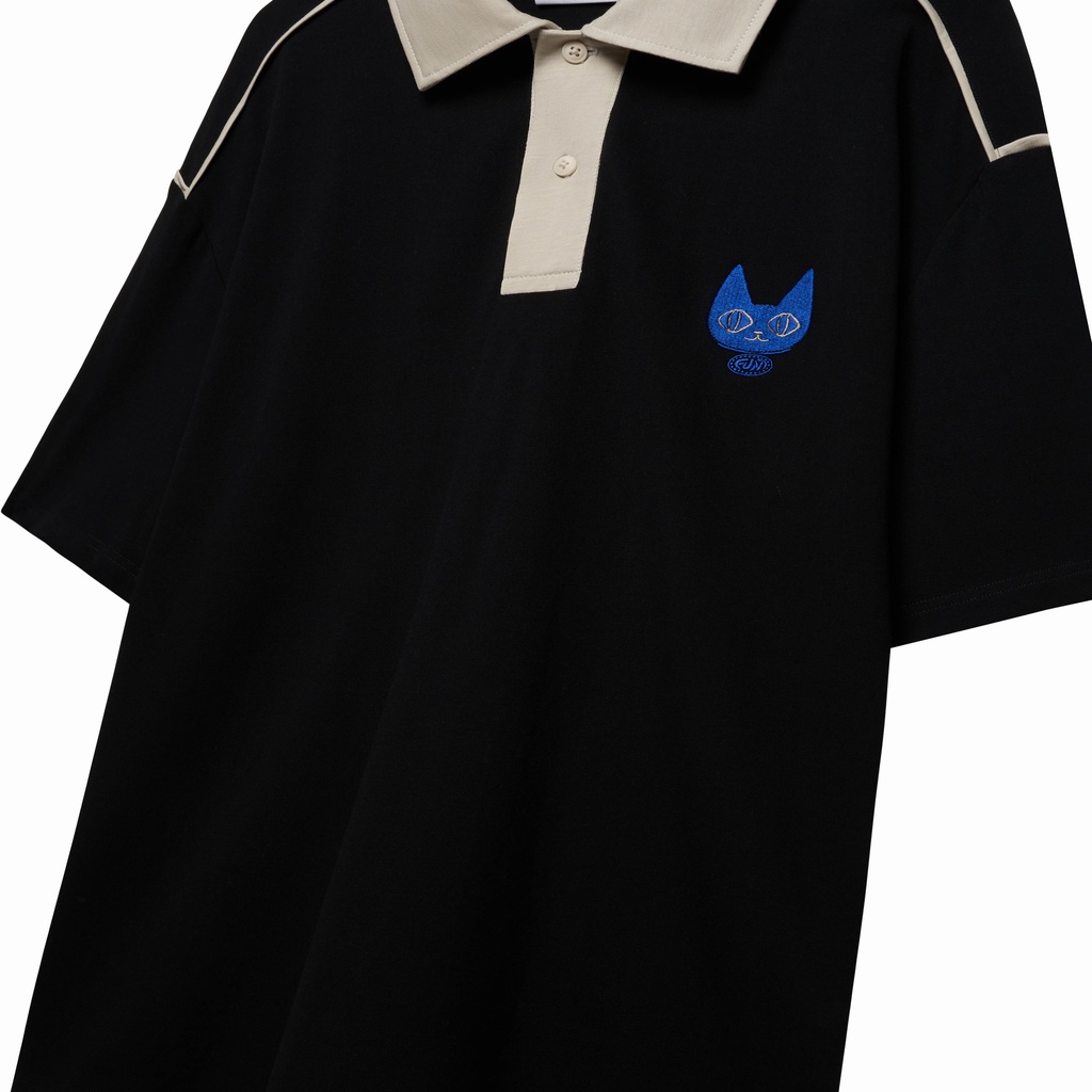 Áo Polo Unisex Tay Lỡ FUNT CATCLUB 100% Cotton Co Giãn, Thoáng Mát