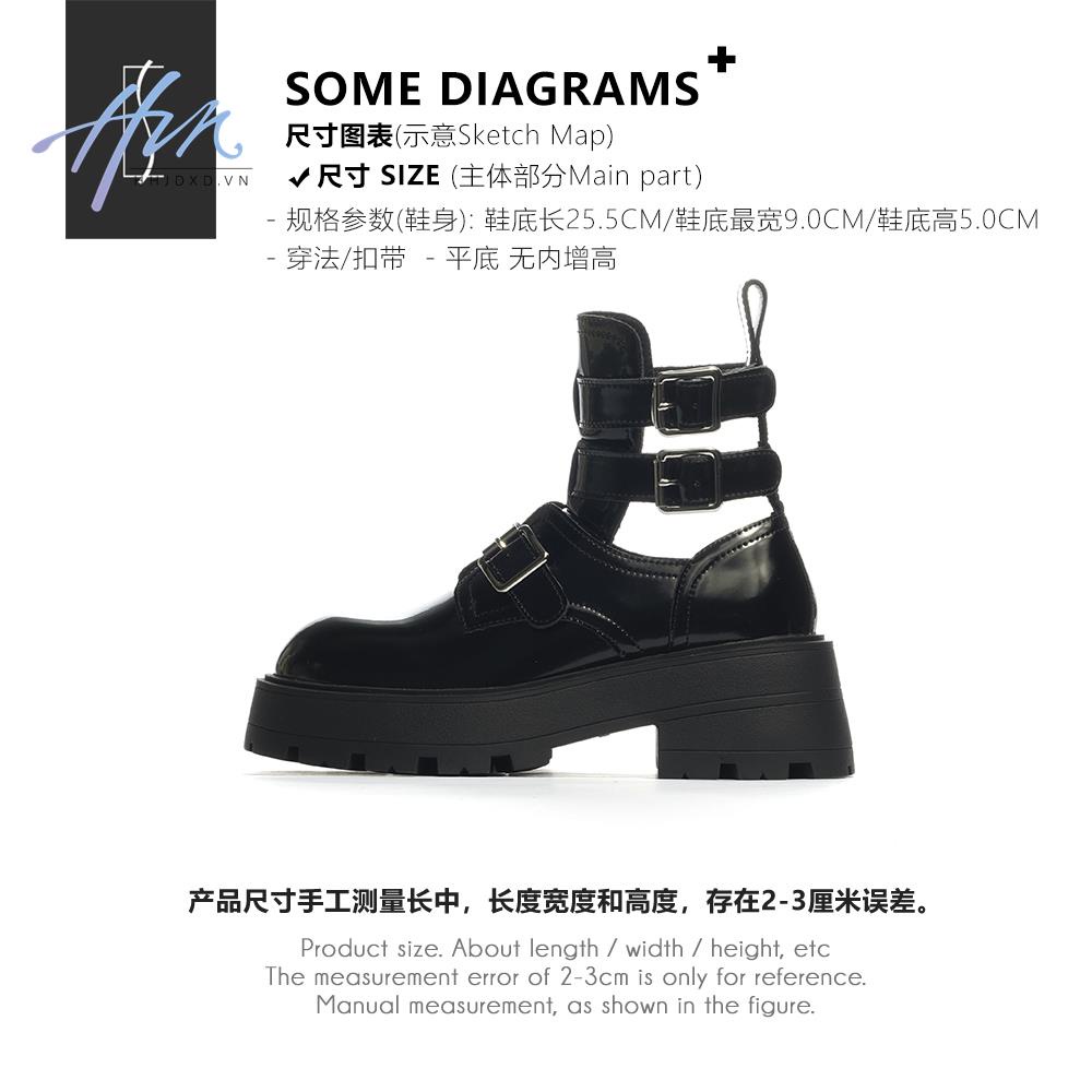 Giày Bốt Martin Da Thật Đế Dày Phong Cách Anh Quốc Thời Trang Cho Nữ