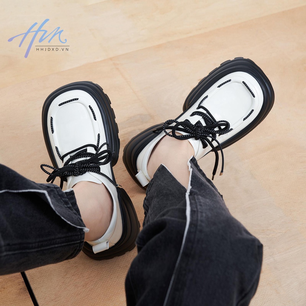Giày Da Đế Dày Thời Trang Mùa Hè 2023 Cho Nữ