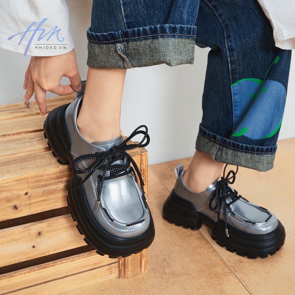 Giày Da Đế Dày Thời Trang Mùa Hè 2023 Cho Nữ