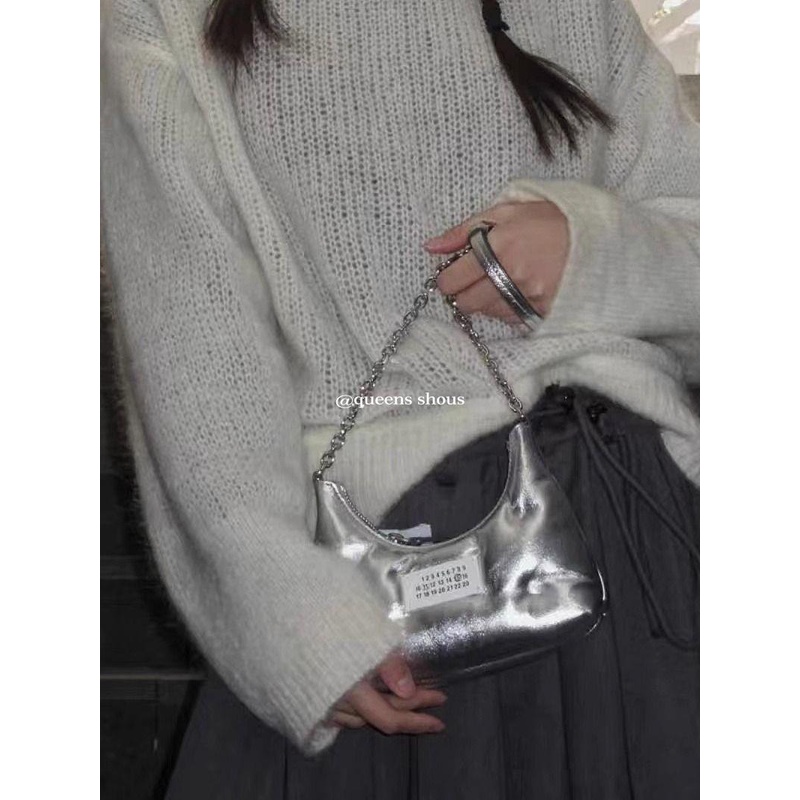 Túi Đeo Vai Hình Đám Mây Màu Bạc mini Phong Cách Hàn Quốc Thời Trang Mới 2023 Cho Nữ