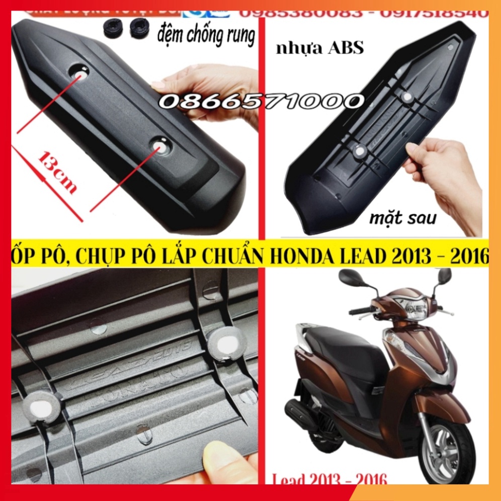 Ốp Pô Nhựa ABS Gắn Honda Lead 2013 - 2016; Ốp Biển Số Xi Màu Titan, Inox Trắng Cho Mọi Loại Xe Máy