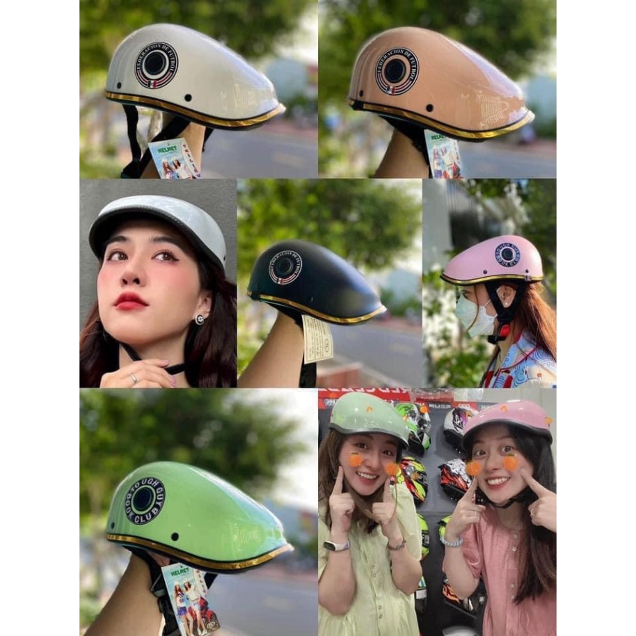 Mũ bảo hiểm thời trang Beret nam nữ , nón bảo hiểm nửa đầu