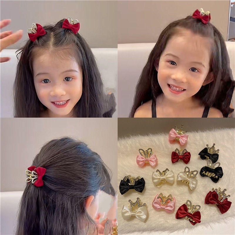 Sét 2 kẹp tóc mái nơ nhỏ dễ thương cho bé