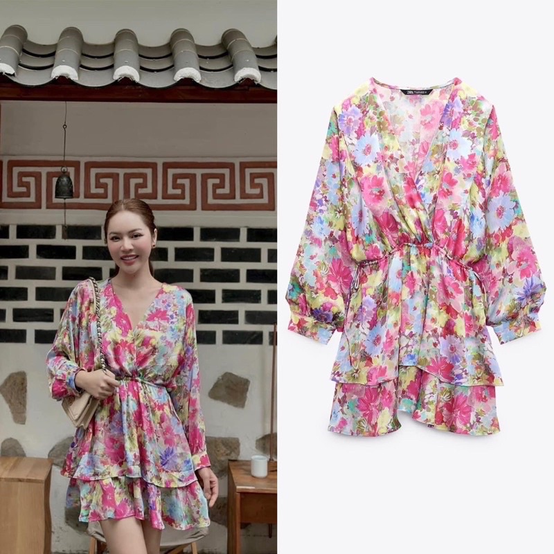 ORDER 🍃 ZR đầm dài tay cột hoạ tiết eo nhiều mẫu