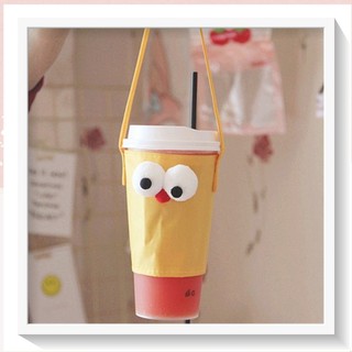 Cup Holder vải bọc ly cốc vải canvas đựng ly giữ nhiệt, bình nước có quai xách hình mắt to PK1324