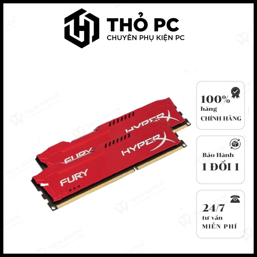RAM máy tính cá nhân PC Kingston 8GB DDR3 Buss 1600 Có Ốp giảm nhiệt Mới 100% | BH 1 Đổi 1 trong những 3 Năm