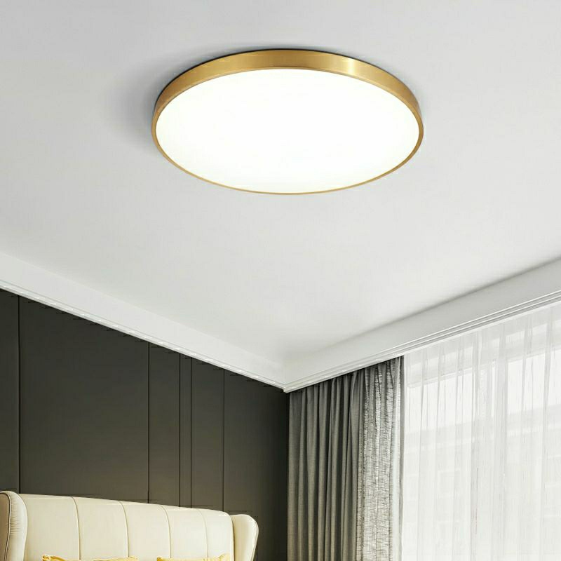 Đèn ốp trần phòng khách, phòng ngủ, ban công 24W viền vàng, đen - Ánh sáng trắng