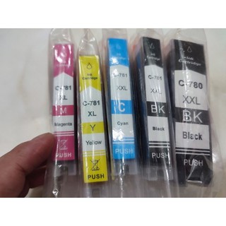 Mực in canon pgi-780, cli-781bk/c/m/y gồm 5 tép mực 2 đen 1 xanh 1 vàng 1 đỏ