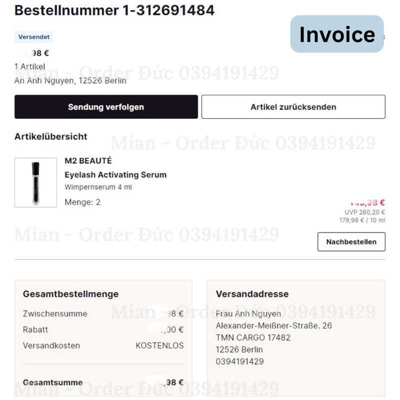 Serum mọc mi M2 BEAUTÉ activating serum 4ml - hàng nội địa Đức