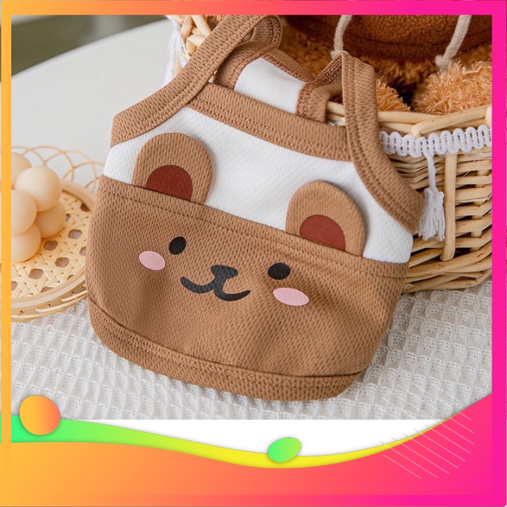 SALE petsloveuytinshop Áo 2 dây cho thú cưng hình bơ và hình gấu dễ thương, áo cho chó mèo
