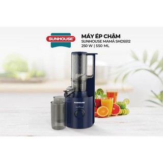 Máy ép chậm Sunhouse SHD5512 - Công suất lớn 250W, Dung tích 600ml - Tự ngắt khi quá nhiệt -Động cơ lõi đồng,