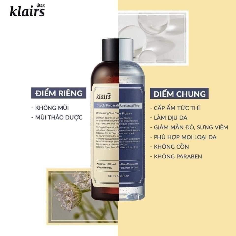 Nước Hoa Hồng Dưỡng Ẩm Dear Klairs Supple Preparation Toner 180ml