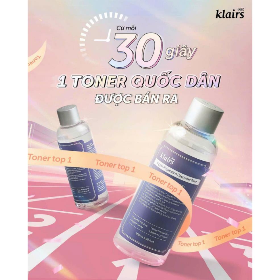 Nước Hoa Hồng Dưỡng Ẩm Dear Klairs Supple Preparation Toner 180ml