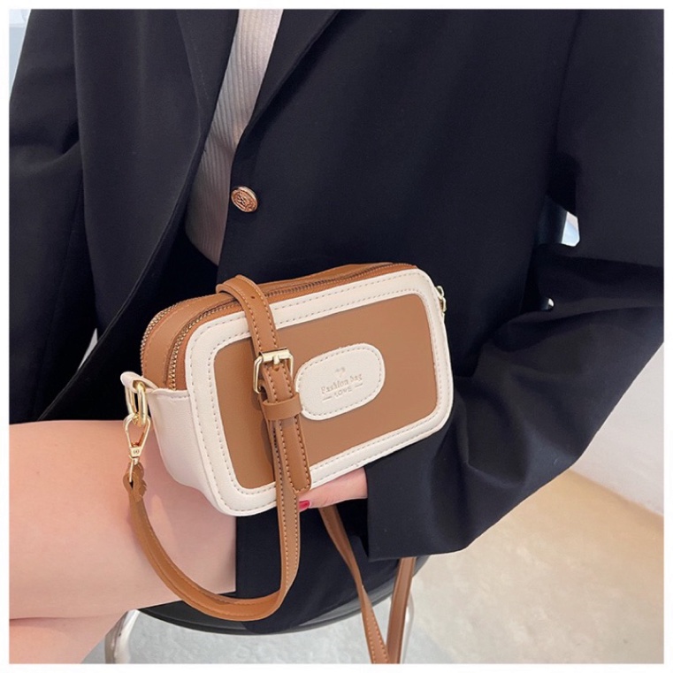 Túi xách nữ đeo chéo dạng cốp cốp hộp 2 ngăn phong cách teen