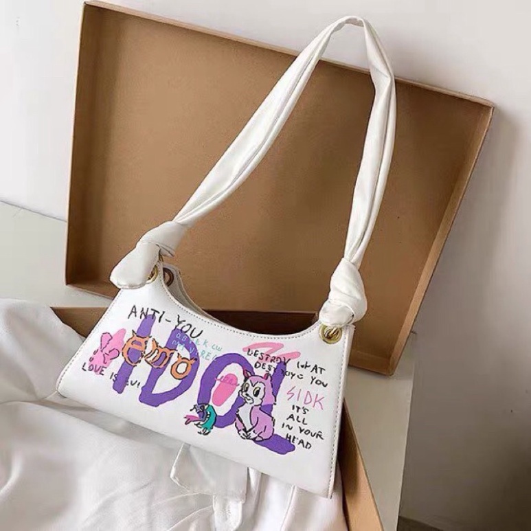 Túi kẹp nách nữ hoạ tiết idol cute phong cách hàn quốc
