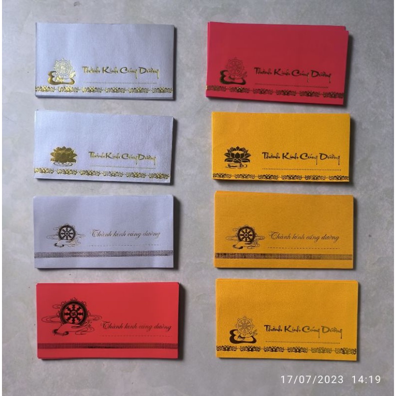 COMBO 10-20 BÌ THƯ THÀNH KÍNH CÚNG DƯỜNG GIẤY KIM TUYẾN