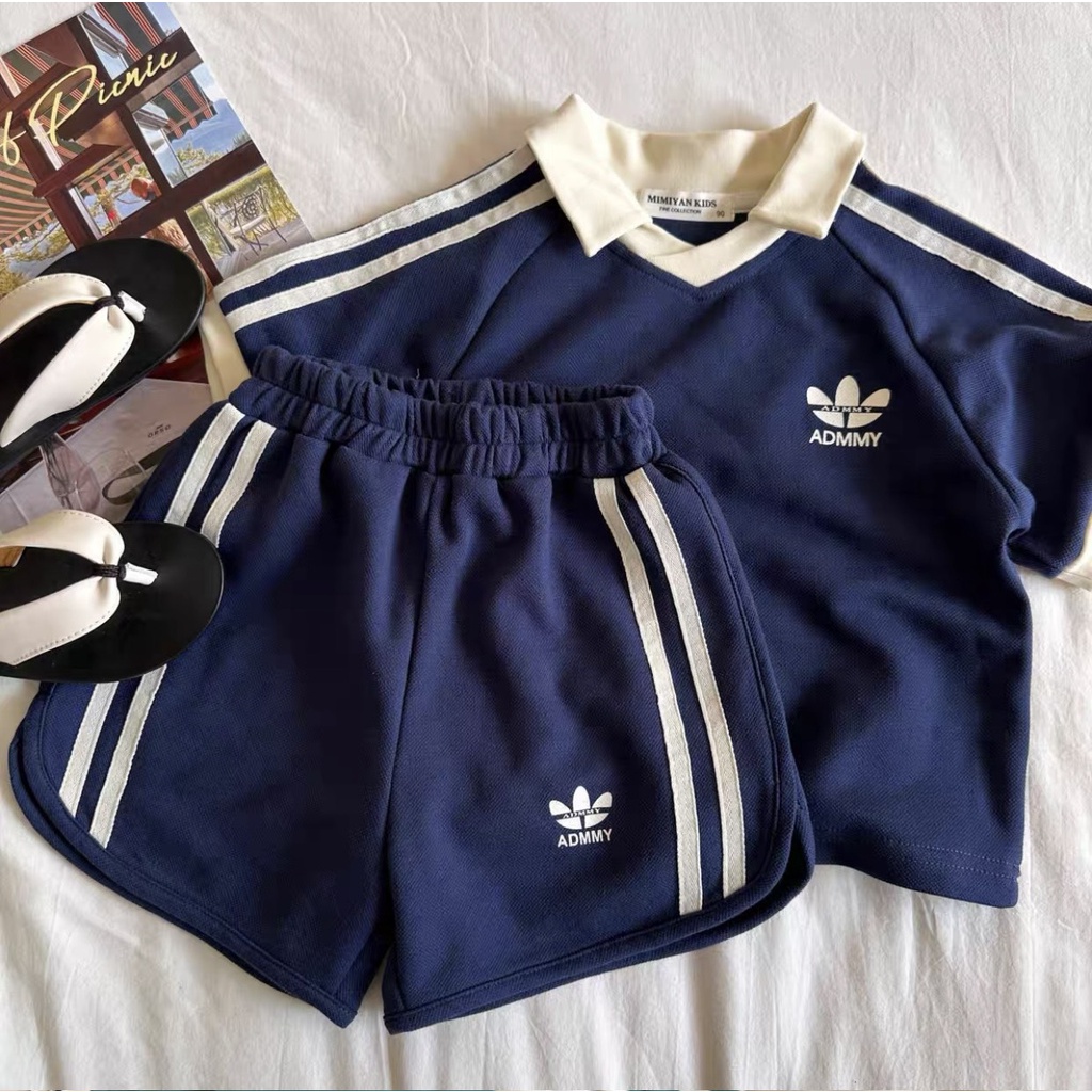Set Quần Áo Trẻ Em Adidas Cotton, Bộ Cộc Tay Áo Polo Quần Đùi Cho Bé Trai Và Bé Gái Từ 6kg đến 35kg - Thời Trang Trẻ Em