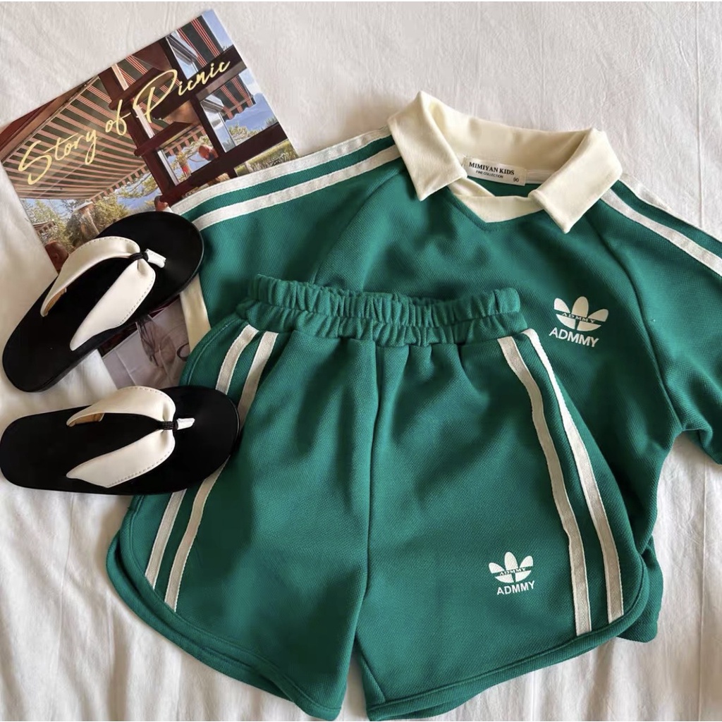Set Quần Áo Trẻ Em Adidas Cotton, Bộ Cộc Tay Áo Polo Quần Đùi Cho Bé Trai Và Bé Gái Từ 6kg đến 35kg - Thời Trang Trẻ Em