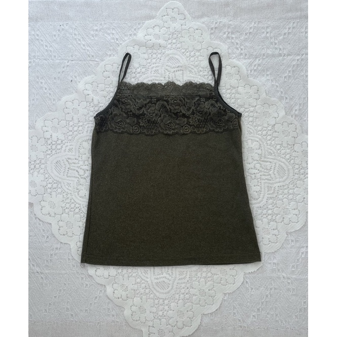 Cami 2 dây phối ren y2k