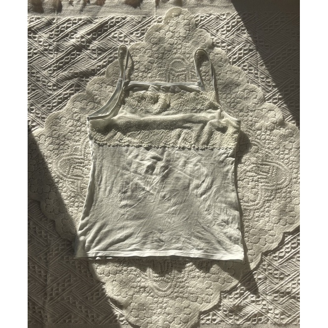 Cami 2 dây phối ren y2k