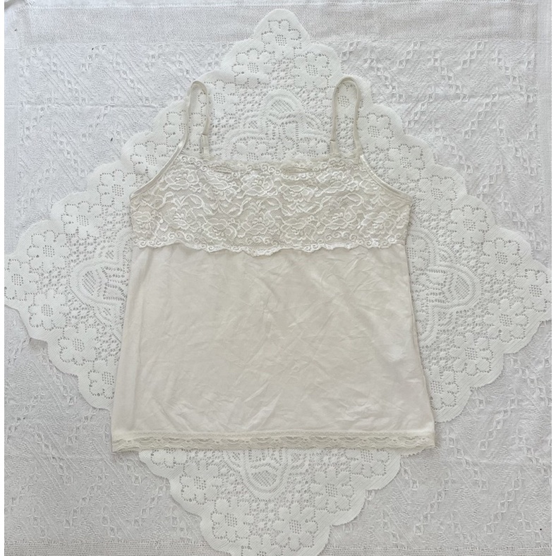 Cami 2 dây phối ren y2k