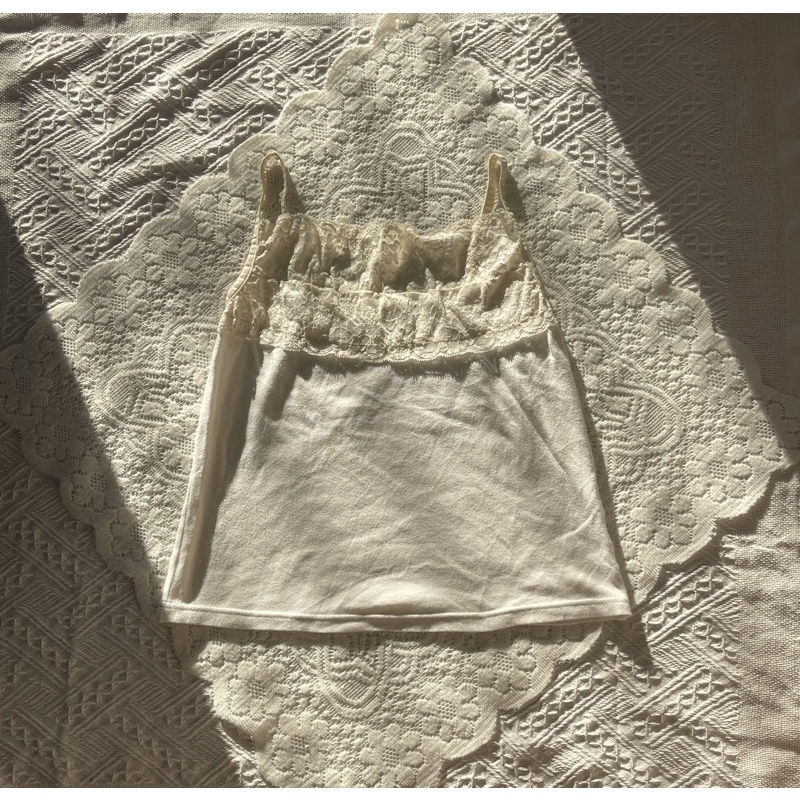 Cami 2 dây phối ren y2k