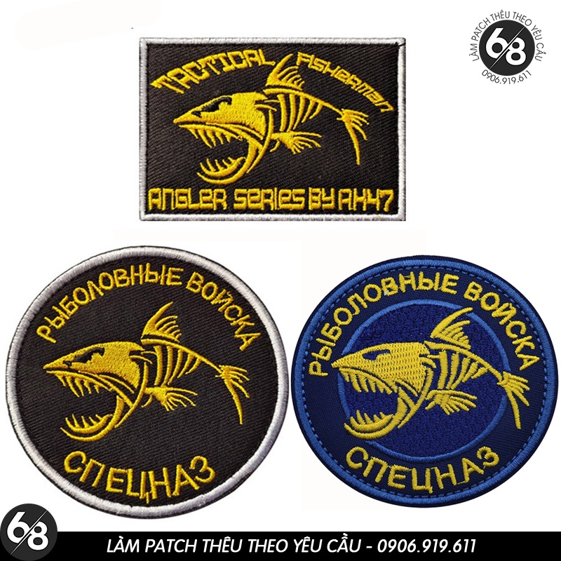 Sticker ủi nhiệt thêu hình logo câu cá- fishing đẹp độc đáo lạ - Patch ủi quần áo balo H114