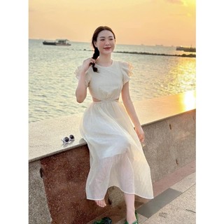 Đầm maxi voan khoét eo _ L479