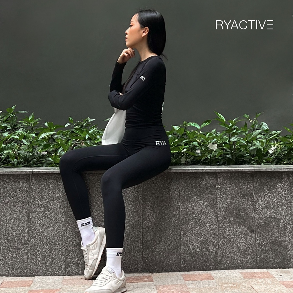 Quần tập yoga/thể thao lưng cao RYACTIVE - RYA Legging màu đen