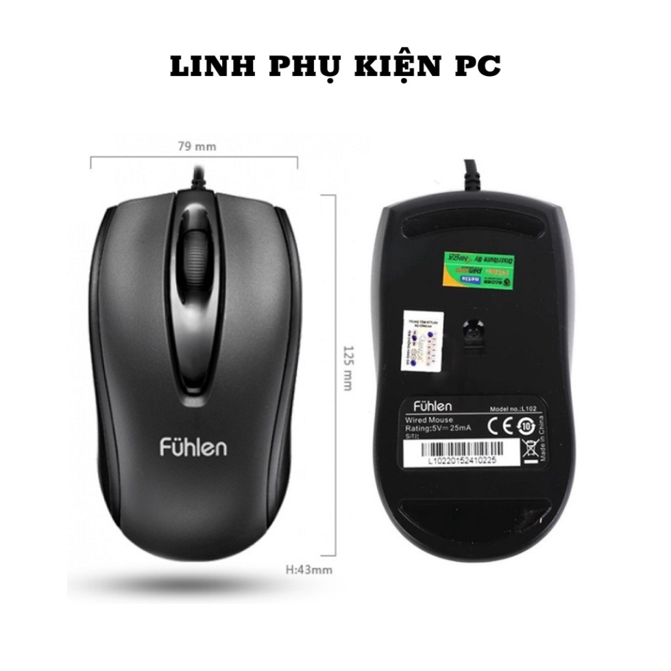 Chuột fuhlen L102 có dây hàng Bảo hành 12 tháng