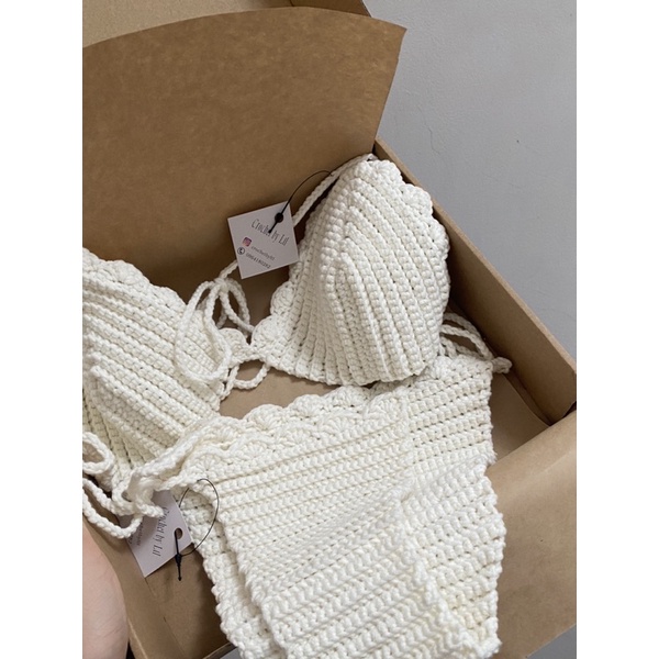 Bikini top bằng len crochet by ltl