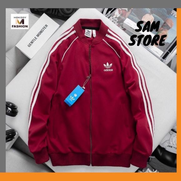 Áo khoác bomber thể thao nam nữ thêu chữ , ADIDAS 3 sọc chất co dãn cực hot 2023 - Sam store
