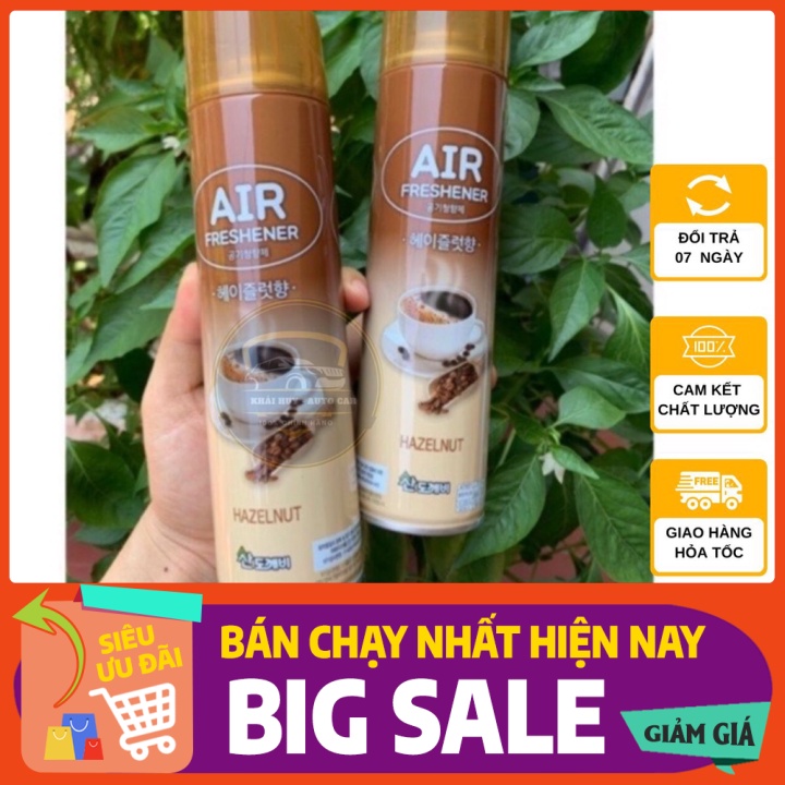 SALE2023 Bình xịt khử mùi hương cafe sữa 370ml - nước hoa ô tô- bình xịt cafe air chính hãng hàn quốc - Khải
