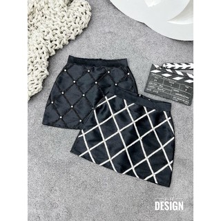 Chân váy pha ren đính ngọc TH