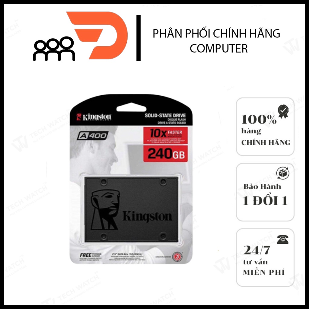 Ổ cứng SSD Kingston A400 240Gb 2.5" SATA 3.0 6Gb/giây  - Bảo Hành 3 Năm Lỗi 1 Đổi 1 Kingston A