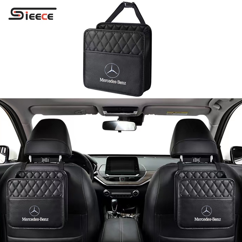 Sieece TúI Treo Đồ Sau Ghế Ô Tô Da HộP ĐựNg Đồ Ô Tô Phụ KiệN Xe HơI Cho Mercedes Benz W204 W205 GLC E300 C200 G63 E200 C300 GLS GLB AMG W203 W213