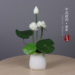 Bình hoa sen giả bằng gốm sứ phong cách trung hoa