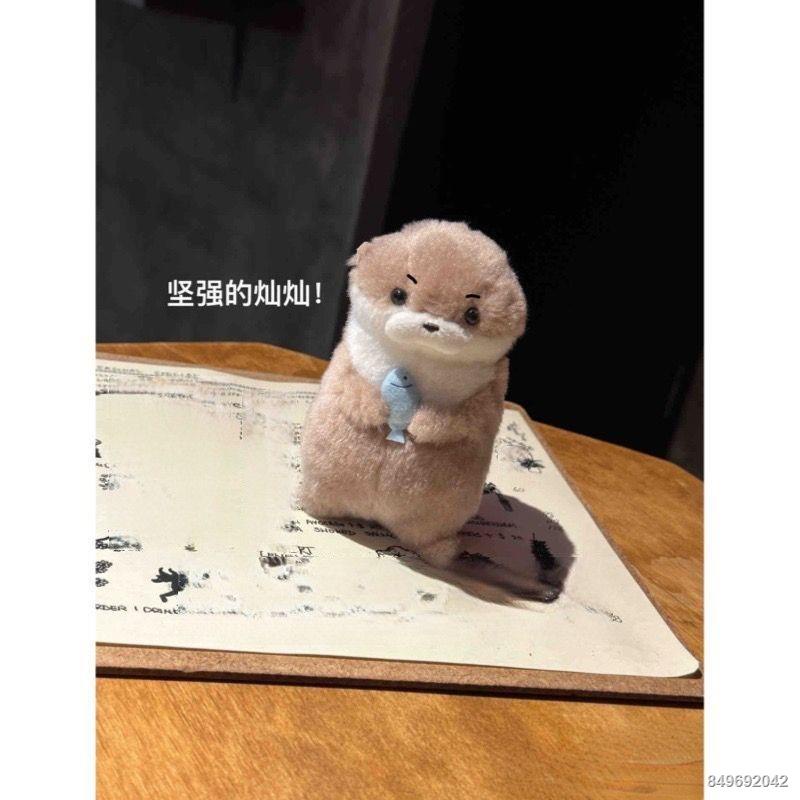 Con rái cá nhỏ dễ thương đang ôm cá Búp bê sang trọng Mặt dây chuyền Quà tặng búp bê Món quà sáng tạo dễ thương của Li C