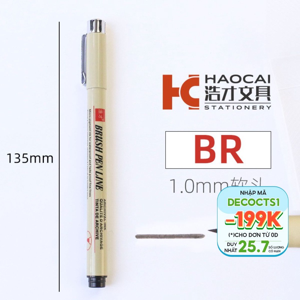 Bút gel bấm khô nhanh Shaoqin 0.5mm Decorme mực đen có thể thay ngòi 11cm bút viết học sinh