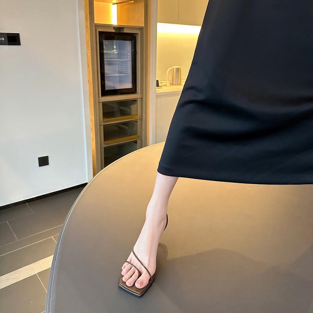 2023 Mới Retro Phong Cách Pháp Giày Sandal Thời Trang Nữ Nhẹ Tăng Chiều Cao Thoải Mái Giày Xăng Đan