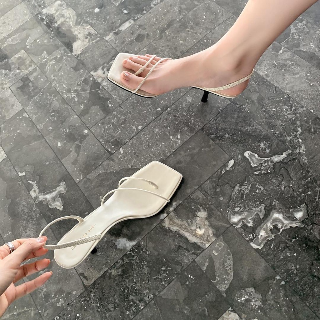 2023 Mới Retro Phong Cách Pháp Giày Sandal Thời Trang Nữ Nhẹ Tăng Chiều Cao Thoải Mái Giày Xăng Đan