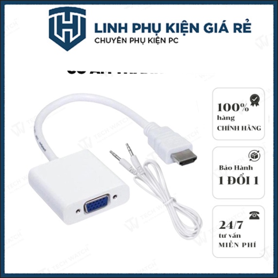 Cáp HDMI to VGA có tiếng động Audio