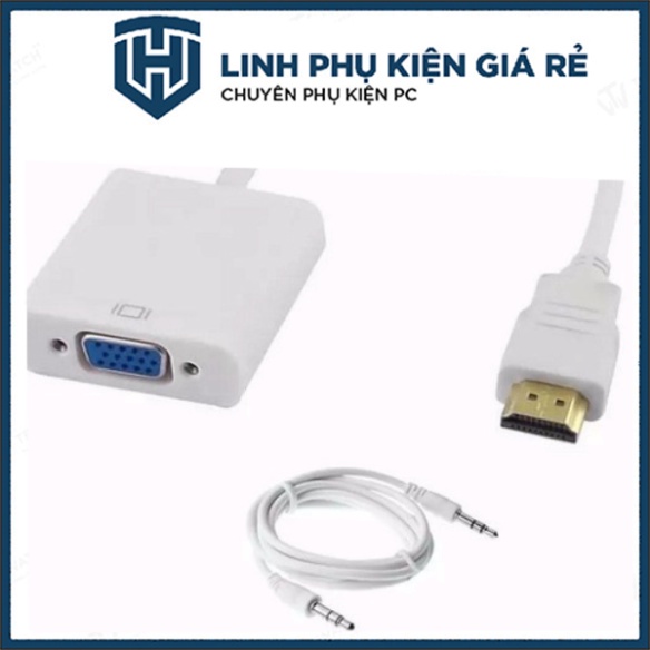 Cáp HDMI to VGA có tiếng động Audio