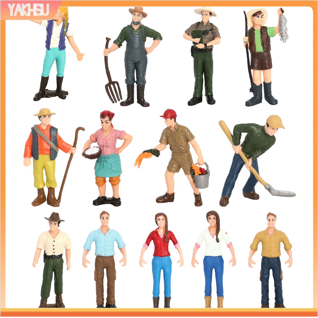 Mô hình nhân vật nông dân trong nông trại bằng nhựa PVC độc đáo