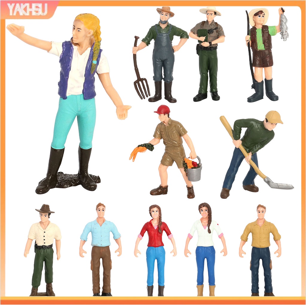 Mô hình nhân vật nông dân trong nông trại bằng nhựa PVC độc đáo