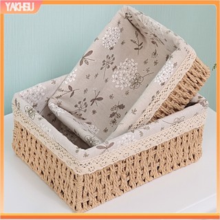 Rổ đựng đồ đan mây phối vải chống biến dạng thân thiện với môi trường