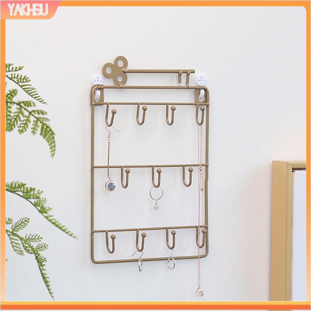 Giá đỡ treo chìa khóa/áo khoác/ nón bằng sắt 11 móc tiện dụng trang trí nhà cửa